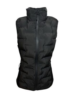 Women's Black Quilted Puffer Vest with High Collar